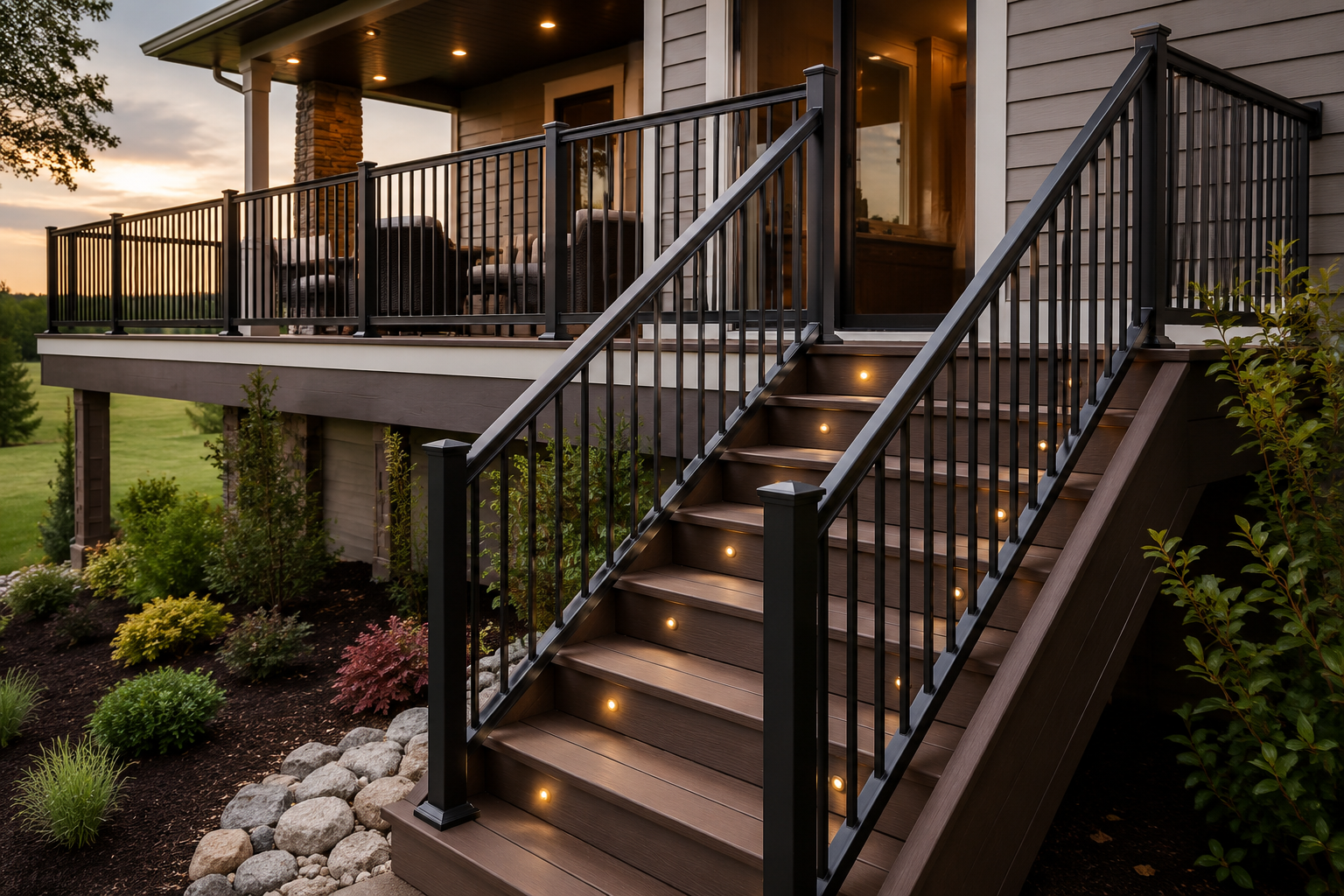 Deck railing installation